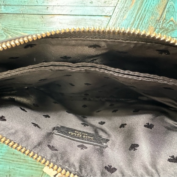 Kate Spade Triple Gusset Crossbody Handbag Black Pebble Leather $279 - Picture 11 of 13